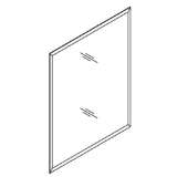 Kohler® 1293657 Flat Mirrored Door Assembly, Silver