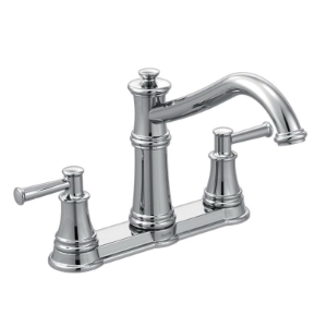 Moen® 7250C Kitchen Faucet, Belfield™, 1.5 gpm Flow Rate, 4 in Center, High-Arc Spout, Polished Chrome, 2 Handles