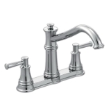 Moen® 7250C Kitchen Faucet, Belfield™, 1.5 gpm Flow Rate, 4 in Center, High-Arc Spout, Chrome, 2 Handles