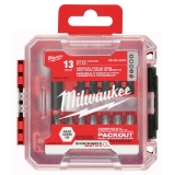 Milwaukee® 48-32-4035 Impact Duty 13-Piece Driver Bit Set, Slotted/Phillips®/Square/Torx®/Hex Point, 3.74 in OAL, 1/4 in, Alloy Steel