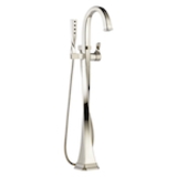 Brizo® T70130-PN Free Standing Tub Filler Trim, Virage®, 2 gpm Flow Rate, Polished Nickel, 1 Handle, Commercial
