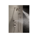 DELTA® 55433-SS Wall Mount Hand Shower, 3 in Dia 3 Shower Head, 1.75 gpm Flow Rate, 60 in L Hose, 1/2 in Connection, Stainless