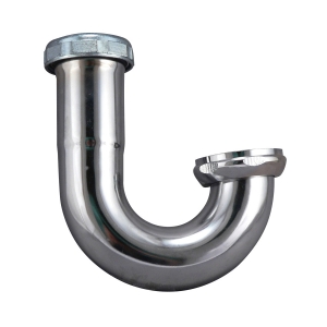 PlumbPak® 10454SN Sink Trap J-Bend, 1-1/2 in Nominal, 20 ga, Brass, Polished Chrome