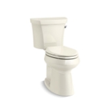 Kohler® 76301-RA-96 2-Piece Toilet, Highline® Comfort Height®, Elongated Bowl, 16-1/2 in H Rim, 12 in Rough-In, 1.28 gpf, Biscuit