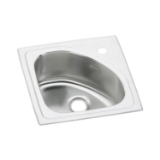 Elkay® BLGR15151 Bar Sink, Luster Highlighted Satin, Squared Shape, 11-1/2 in L x 11-1/2 in W Bowl x 6-3/8 in D Bowl, 1 Faucet Hole, 15 in L x 15 in W x 6-1/2 in H, Top Mounting, 18 ga 304 Stainless Steel