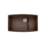 Blanco 440063 PERFORMA™ CASCADE™ SILGRANIT® II Super Single Bowl Composite Sink, Café, Rectangle Shape, 30 in Left, 30 in Right L x 17-1/2 in Left, 17-1/2 in Right W x 10 in Left, 7-3/4 in Right D Bowl, 32 in L x 19-1/2 in W, Under Mount, Granite