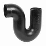 Charlotte NH 00044A 1000 Deep Seal P-Trap, 4 in, Spigot, Cast Iron, Black