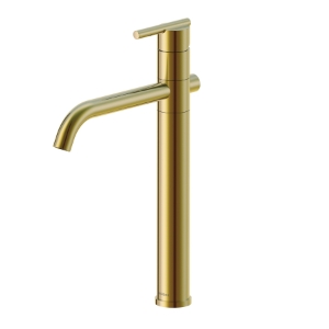 Gerber® D225158BB Parma® Vessel Lavatory Faucet, 8-1/2 in Spout, 10 in H Spout, Brushed Bronze, 1 Handle, Metal Grid Strainer Drain