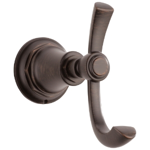 Brizo® 693561-RB Rook® Robe Hook, 2 Hooks, 2-5/16 in OAW x 5-3/16 in OAD, Venetian Bronze