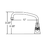 Elkay® LK535AT12T6 Universal Traditional Classroom Faucet, Commercial, 2.2 gpm Flow Rate, Arc Tube Spout, Polished Chrome, 1 Handle