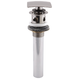 DELTA® 72175-SS Push Activated Pop-Up Drain Assembly, Brilliance® Stainless Steel, Brass Drain, Square Pop Up