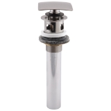 DELTA® 72175-SS Push Activated Pop-Up Drain Assembly, Stainless, Brass Drain, Square Pop Up