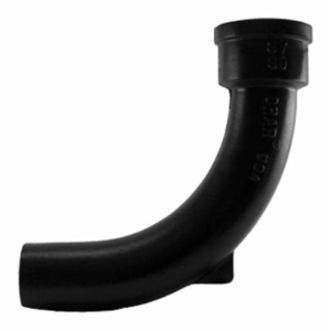 Charlotte SV 00030 0600 Long Sweep 90 deg DWV Service Weight Pipe Bend, 2 in Nominal, Spigot x Hub End Style, Cast Iron, Black