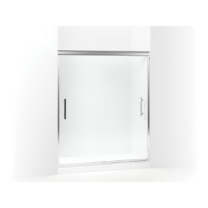 Sterling® 547808-59S-G05 Sliding Shower Door with CleanCoat® Technology, Finesse® Peak®, Frameless Frame, Tempered Glass, Silver with Smooth/Clear Glass Texture, 5/16 in THK Glass, 66-3/16 in H Opening, 56-5/8 to 59-5/8 in W Opening