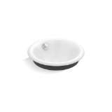 Kohler® 20211-P5-0 Iron Plains® Bathroom Sink With Overflow Drain and Iron Gate Painted Underside, Round Shape, 12 in W x 12 in D x 6-5/16 in H, Vessel/Drop-In/Under Mount, Enameled Cast Iron, White