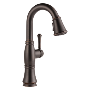 DELTA® 9997-RB-DST Pull-Down Bar/Prep Faucet, Cassidy®, Venetian Bronze, 1 Handle, 8 in Center, 1.8 gpm