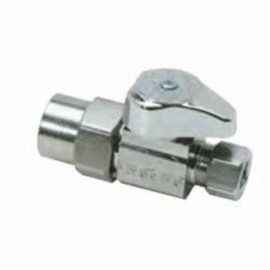 BrassCraft® G2PR14X C G2™ 1/4 Turn Straight Stop, 1/2 x 3/8 in Nominal, CPVC Solvent Weld x Compression, 125 psi, Brass Body, Polished Chrome