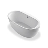 Kohler® 6369-0 Sunstruck® Bathtub with Fluted Shroud, Soaking Hydrotherapy, Oval Shape, 66 in L x 36 in W, Center Drain, White