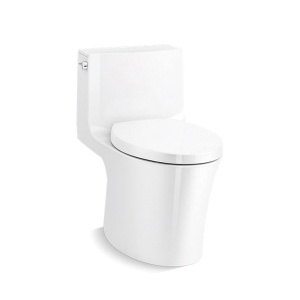 Kohler® 1381-0 1-Piece Toilet With Skirted Trapway, Veil®, Elongated Bowl, 15-3/8 in H Rim, 12 in Rough-In, 0.8/1.28 gpf, White