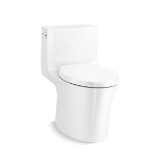 Kohler® 1381-0 1-Piece Toilet with Skirted Trapway, Veil®, Elongated Bowl, 15-3/8 in H Rim, 12 in Rough-In, 0.8/1.28 gpf, White