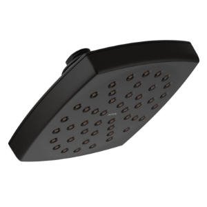 Moen® S6365BL Multifunction Raincan Shower Head, Voss™, 2.5 gpm, 1 Spray, Arm Mount, 6 x 2-5/8 in Head, Matte Black