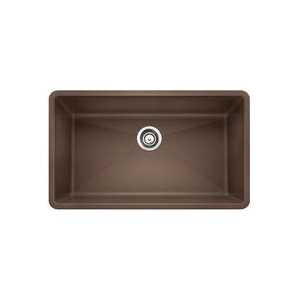 Blanco 440147 PRECIS™ SILGRANIT® II Kitchen Sink, Café, Rectangle Shape, 30 in L x 17 in W x 9-1/2 in D Bowl, 32 in L x 19 in W, Undermount, Solid Granite