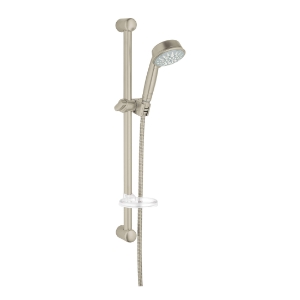 GROHE 27142EN0 Relexa® Rustic 100 Shower Set, 1 Shower Head, 2.5 gpm, 69 in L Hose, G-1/2 Connection, Brushed Nickel