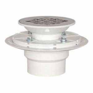 Sioux Chief 821-T2P Shower Pan Drain with Plastic Rim, 2 in Nominal, Solvent Weld Connection, 4-3/8 in, PVC Drain
