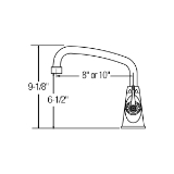 Elkay® LK535AT08L2 Universal Traditional Classroom Faucet, Commercial, 2.2 gpm Flow Rate, Arc Tube Spout, Polished Chrome, 1 Handle