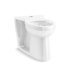 Kohler® 25042-SSL-0 Modflex™ Adjust-a-Bowl™ Top Spud Antimicrobial Flushometer Bowl With Bedpan Lug and Bracket, White, Elongated Shape, 5 in Rough-In, 17-3/8 in H Rim, 2-1/8 in Trapway