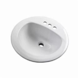 Gerber® G0012884CH Maxwell® Self-Rimming Bathroom Sink with Consealed Front Overflow, Oval Shape, 19-1/4 in W, White