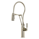 Brizo® 63143LF-PN Litze® Articulating Kitchen Faucet with Finished Hose, 1.8 gpm Flow Rate, Polished Nickel, 1 Handle, 1 Faucet Hole, Traditional, Commercial