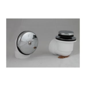 PlumbPak® Foot Lock Stop™ 631LAPVC Half Pack Bath Drain, PVC, Polished Chrome