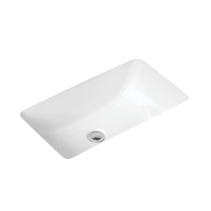 Mansfield® 218NS BIS Petite Covington Lavatory Sink With Consealed Front Overflow, Rectangle Shape, 21-3/8 in W x 13-1/2 in D x 8 in H, Undercounter/Wall Mount, Vitreous China, Biscuit