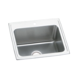 Elkay® PLA2522123 Pursuit™ Laundry Sink, Rectangle Shape, 22 in W x 12-1/8 in D x 25 in H, Top Mount, Stainless Steel, Lustertone