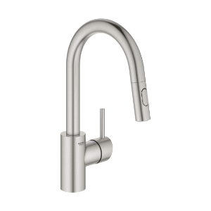 GROHE 31479DC1 31479_1 Concetto™ Pull-Down Bar Faucet, 1.75 gpm Flow Rate, Supersteel, 1 Handle, 1 Faucet Hole, Residential
