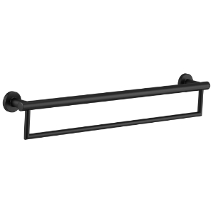 DELTA® 41519-BL Decor Assist™ Contemporary Towel Bar with Assist Bar, 24 in L Bar, 3 in OAD x 4-1/4 in OAH, Matte Black