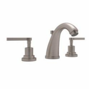 Rohl® A1208LMSTN-2 Transitional Bath Avanti Widespread Lavatory Faucet, 1.2 gpm Flow Rate, 3-45/64 in H Spout, 8 in Center, Satin Nickel, 2 Handles, Pop-Up Drain