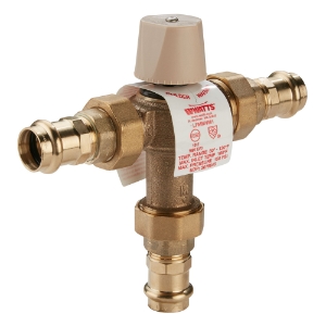 WATTS® 6550791 LFMMV Thermostatic Mixing Valve, 1/2 in Nominal, Threaded Union End Style, 150 psi Pressure, 20 gpm Flow, Copper Silicon Alloy Body