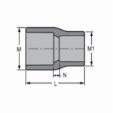 1-1/2X1 SCH80 CPVC;REDUCING COUPLING SOCKET