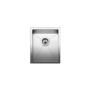 Blanco 516225 PRECISION™ R10 STELLART™ Small Kitchen Sink, Satin Polished, Rectangle Shape, 13 in L x 16 in W x 10 in D Bowl, 15 in L x 18 in W, Undermount, 18 ga 304 Stainless Steel