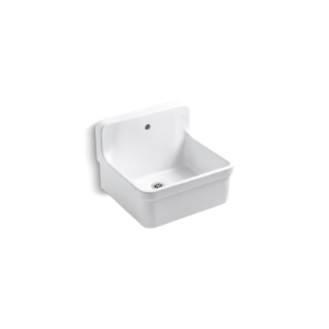 Kohler® 12784-0 Gilford™ Bathroom Sink, Rectangle Shape, 24 in W x 22-1/8 in D, Wall Mount, Vitreous China, White