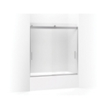 Kohler® 706000-D3-SH Levity® Sliding Bath Door, Frameless Frame, Frosted Tempered Glass, Bright Silver, 1/4 in THK Glass, 54-7/8 in H Opening, 56-5/8 to 59-5/8 in W Opening