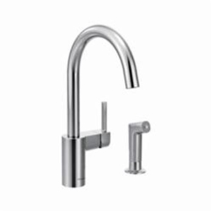 Moen® 7165 Kitchen Faucet, Align™, 1.5 gpm Flow Rate, High-Arc Spout, Polished Chrome, 1 Handle