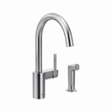 Moen® 7165 Kitchen Faucet, Align™, 1.5 gpm Flow Rate, High-Arc Spout, Chrome, 1 Handle