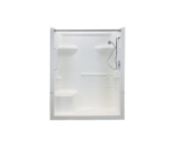 Clarion 4MS11L/S-WH Commercial 4-Piece Shower Stall, 60 in L x 33 in W x 76-1/4 in H, AcrylX, White