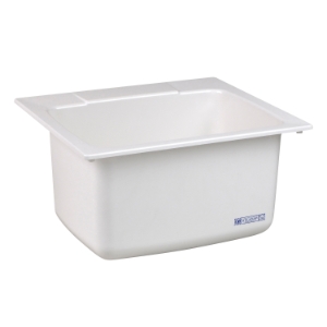 ELM® 10 Utility Sink, 25 in W x 13-3/4 in D x 22 in H, Durastone®, Semi-Gloss White
