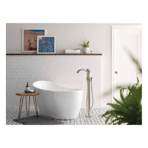 Moen® 655BN Wynford™ Floor Mount Tub Filler Faucet, Brushed Nickel, 1 Handle, Commercial