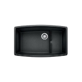 Blanco 440064 PERFORMA™ CASCADE™ SILGRANIT® II Super Single Bowl Composite Sink, Anthracite, Rectangle Shape, 30 in Left, 30 in Right L x 17-1/2 in Left, 17-1/2 in Right W x 10 in Left, 7-3/4 in Right D Bowl, 32 in L x 19-1/2 in W, Under Mount, Granite