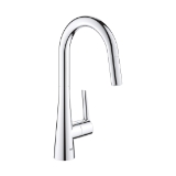 GROHE 32226003 Ladylux® Pull-Down Kitchen Faucet, 1.75 gpm, Polished Chrome, 1 Handle, 1 Faucet Hole, Residential